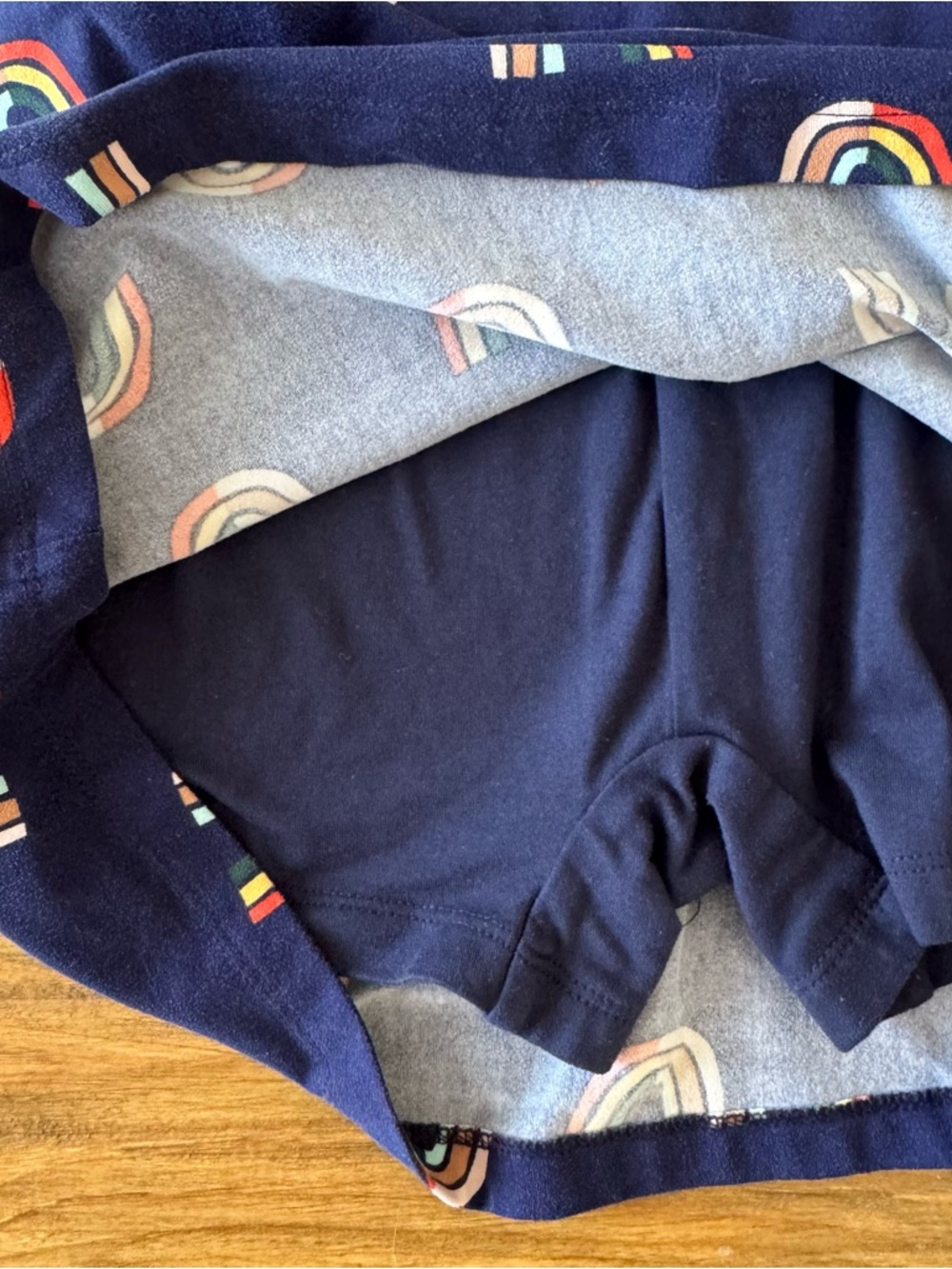 Hanna Andersson Navy Rainbow Print UV Dress with built in shorts size 4 - Picture 7 of 10